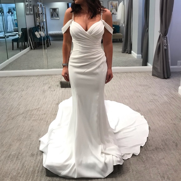 Sophia Tolli Dresses & Skirts - Sophia Tolli Y21976 Ines Beaded Straps Bridal Dress w/ bustle